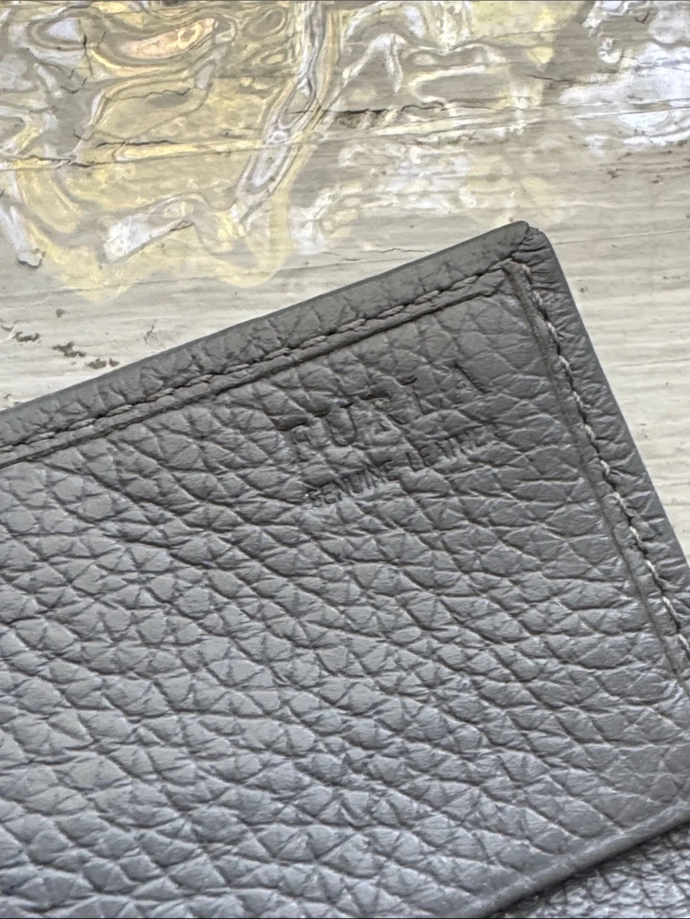 Furla Pebbled Leather Wallet in Gray